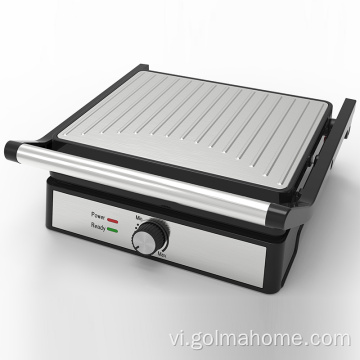 4 Slice Không khói BBQ Điện Grill Mặt bàn bằng thép không gỉ Sandwich Panini Maker Contact Grill